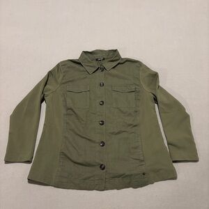 NWT Olsen Shirts Size XL Olive Green Buttons Preppy Academia Casual Long Sleeves